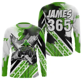 Custom ATV Racing Jersey ATV Motocross Shirt Green Upf30  ATV Quad Bike Shirt Men Women