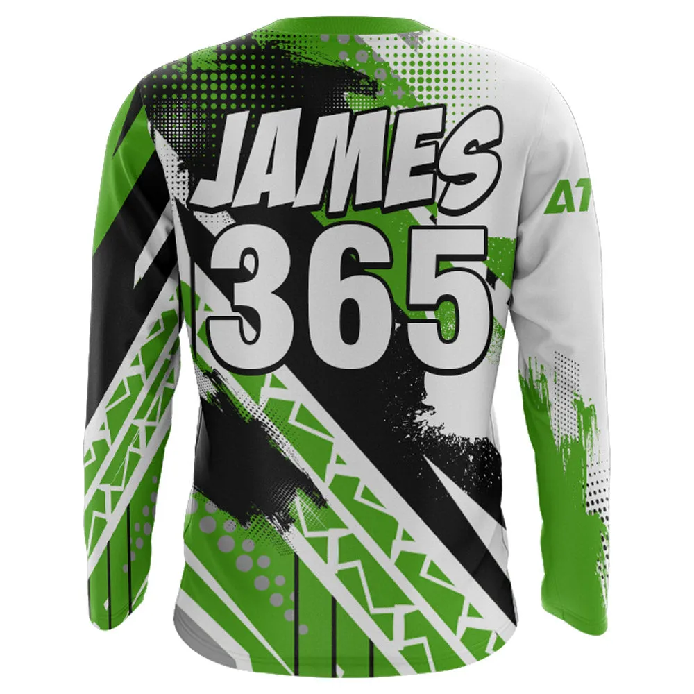 Custom ATV Racing Jersey ATV Motocross Shirt Green Upf30  ATV Quad Bike Shirt Men Women
