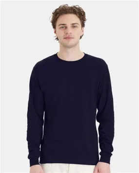 Custom Embroidered - Hanes - Essential-T Long Sleeve T-Shirt - Athletic Navy - 5286
