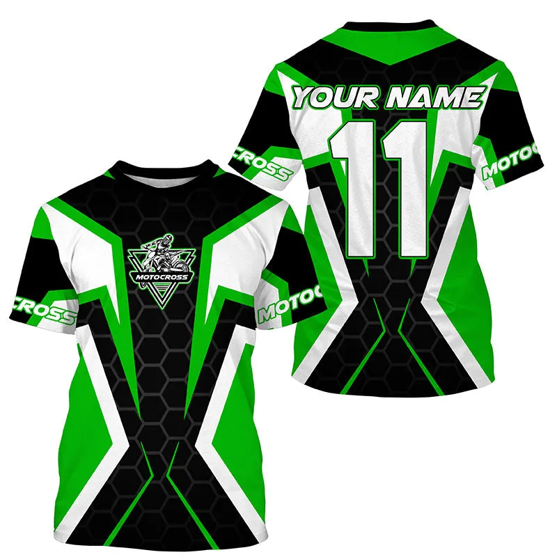 Custom Motocross Green Jersey Mx Off-Road Upf30  Racing Dirt Bike Long Sleeve Shirt Motorcycle
