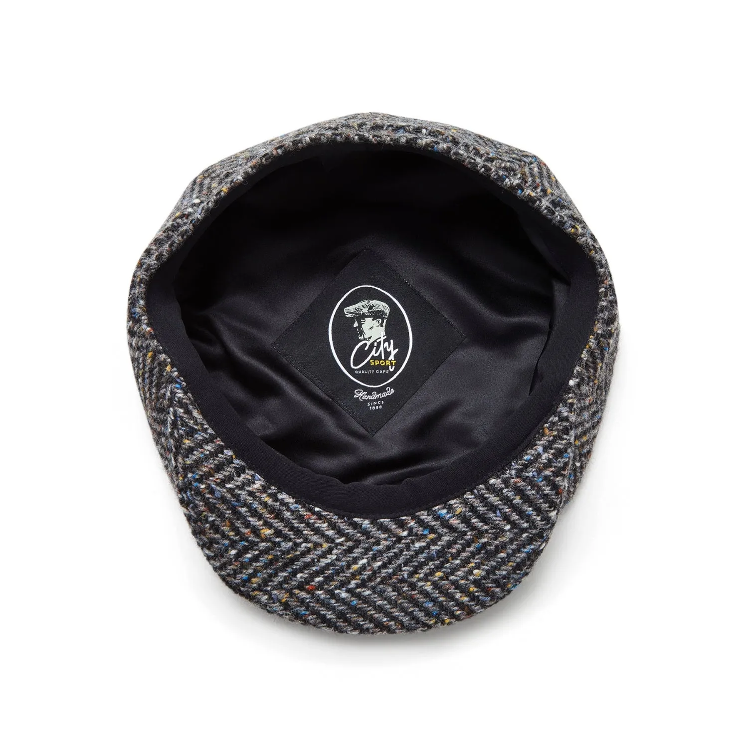Donegal Tweed 8 Piece Baker Boy Cap | Speckled Herringbone | City Sport