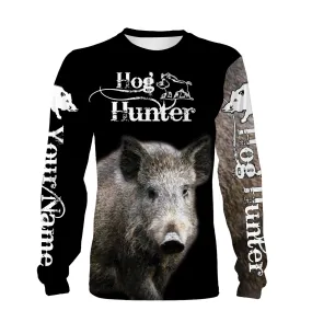 Feral Hog Hunting Custom Name 3D All Over Print Long Sleeve Christmas Hunting Shirt