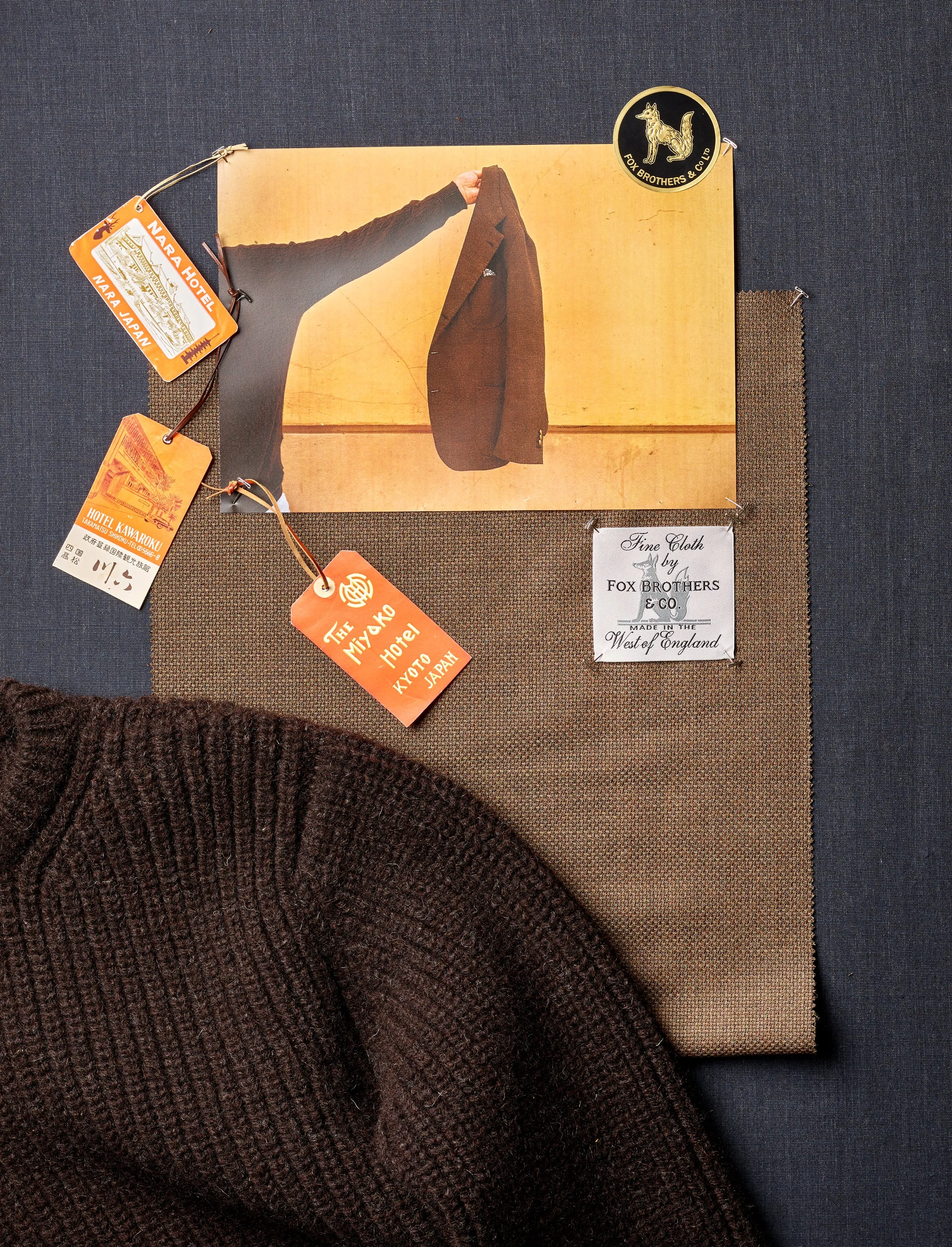 FOX x CORGI Origin Collection Brown Fisherman Sweater
