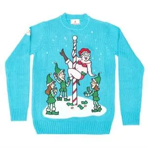 Funny Christmas Sweater Mrs Claus North Pole Dancer