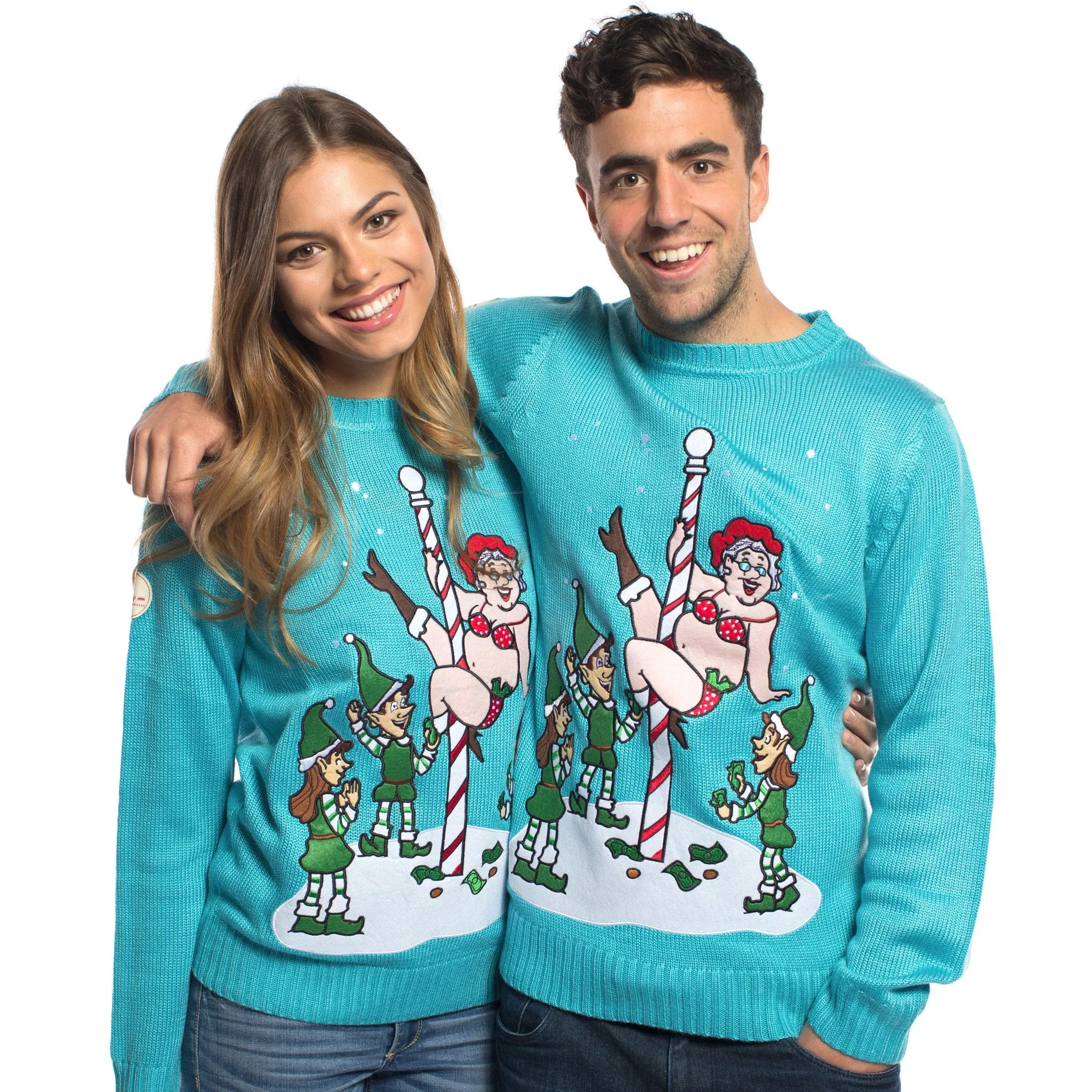 Funny Christmas Sweater Mrs Claus North Pole Dancer