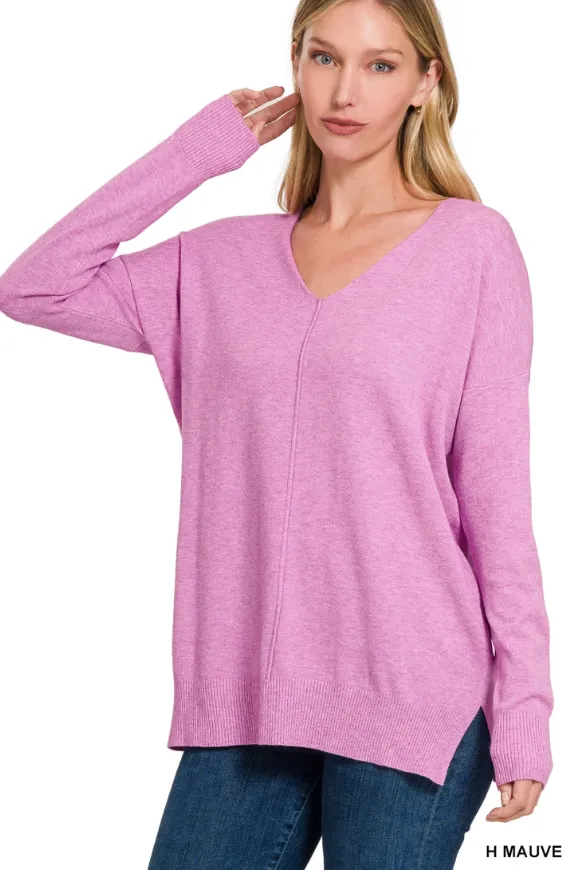 Garment Dyed Front Seam Sweater