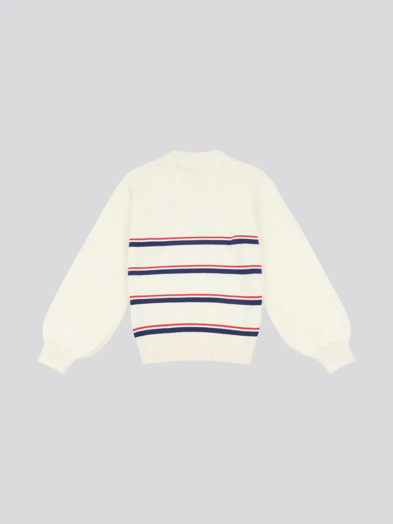 Girls Balloon Sleeve Jumper in Egret