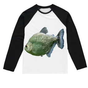 Glitter Green Fish Sublimation Baseball Long Sleeve T-Shirt