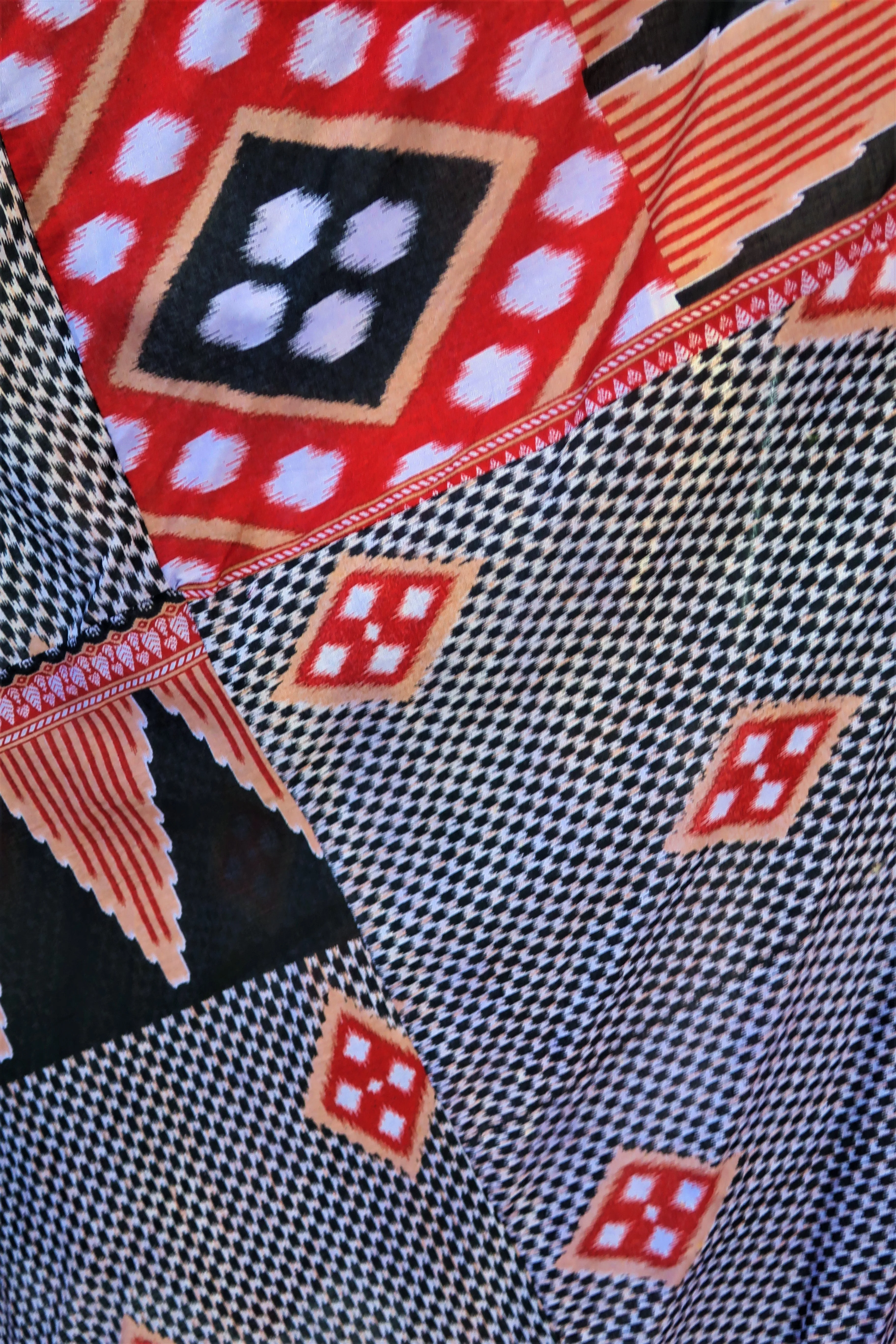 Goddess Dress - Vintage Indian Cotton - Muted Purple, Red & Ebony - Free Size