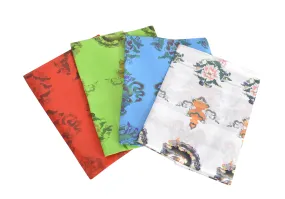 Handmade Scarf-Khata With 8 Auspicious Symbol Prints.
