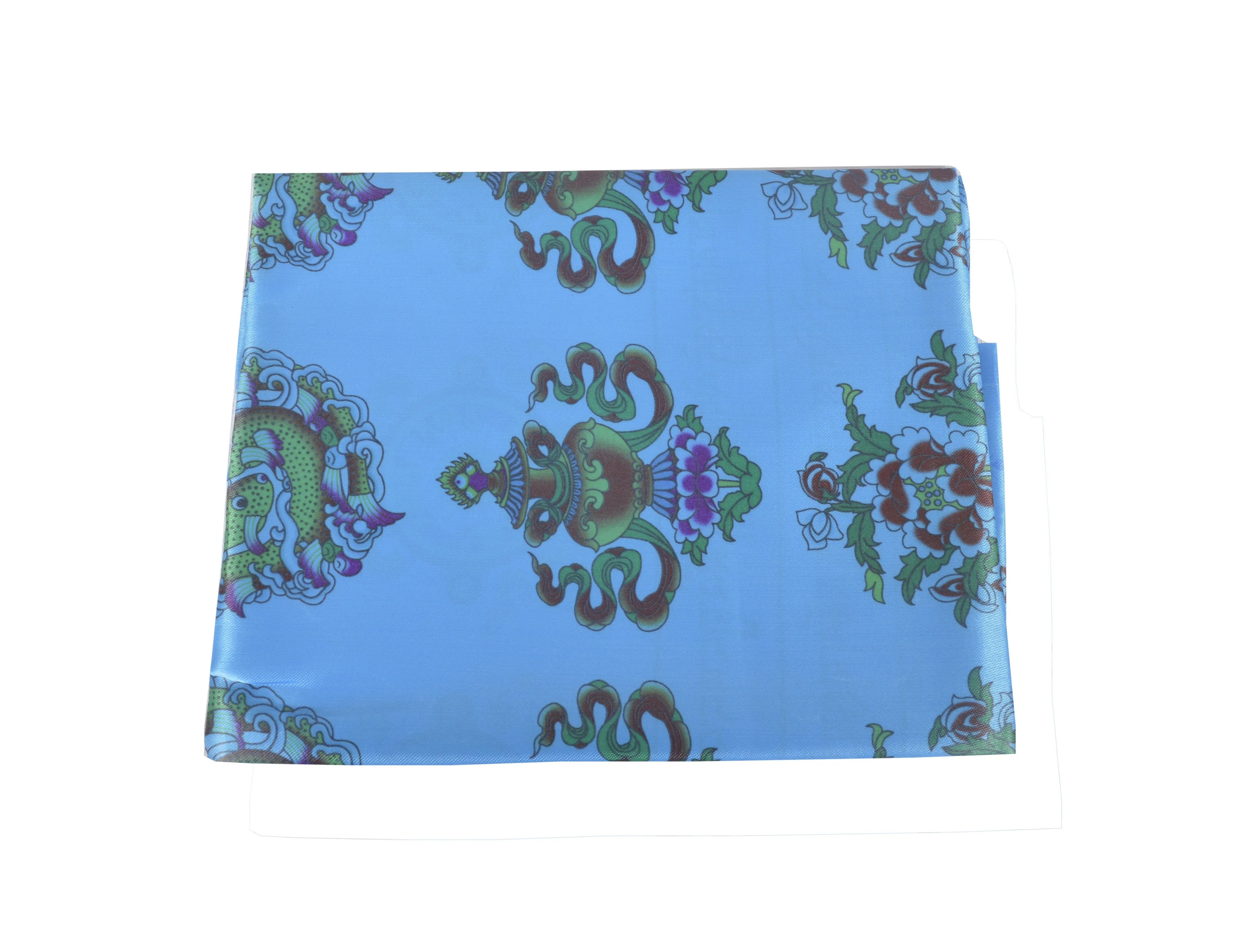 Handmade Scarf-Khata With 8 Auspicious Symbol Prints.