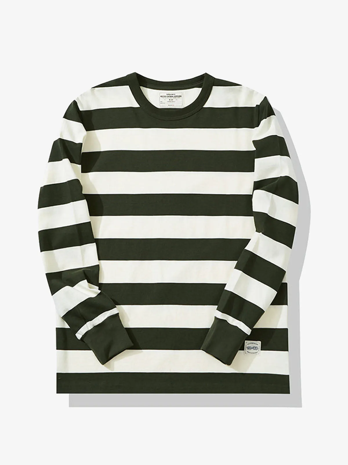 Heavyweight Biker Striped Long Sleeve Tee