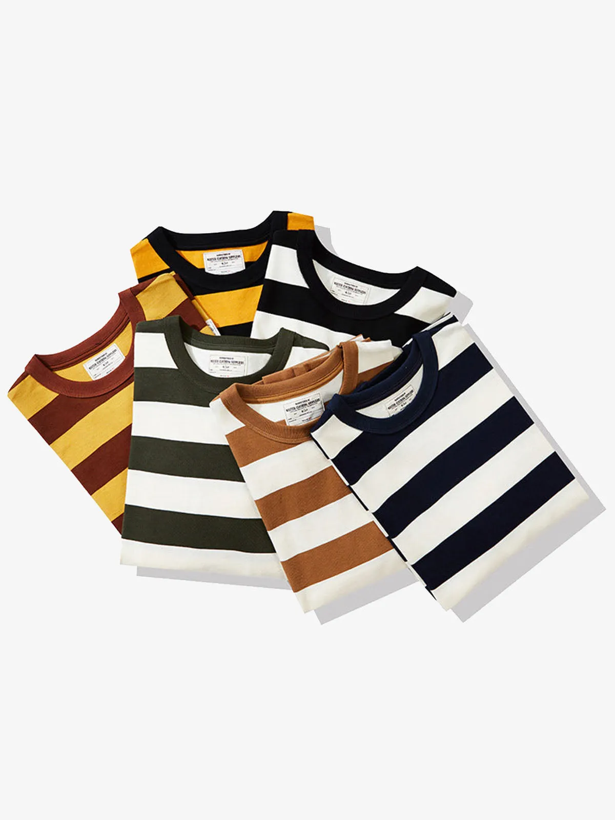 Heavyweight Biker Striped Long Sleeve Tee