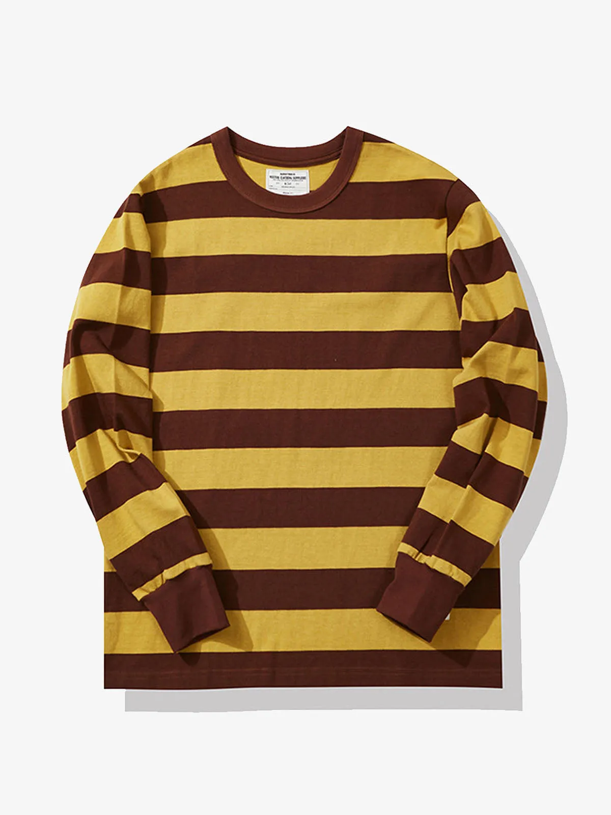 Heavyweight Biker Striped Long Sleeve Tee