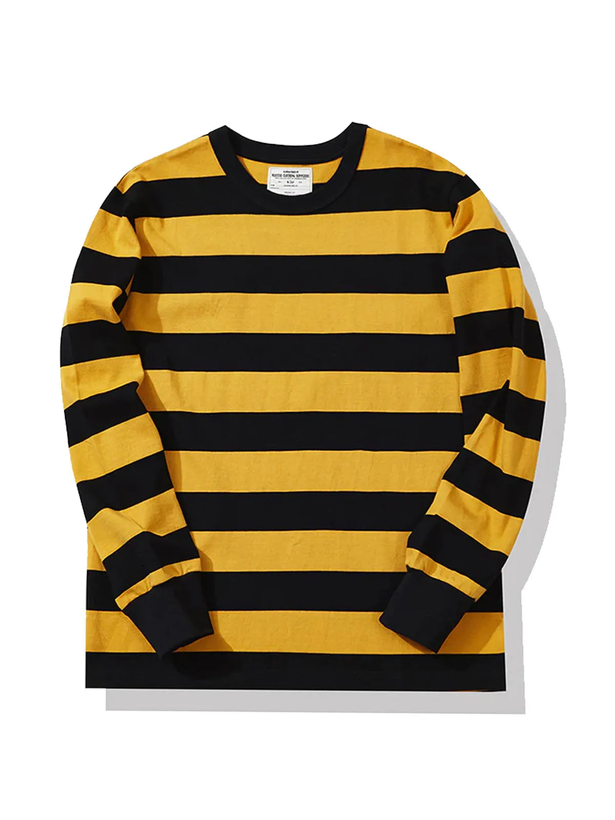 Heavyweight Biker Striped Long Sleeve Tee