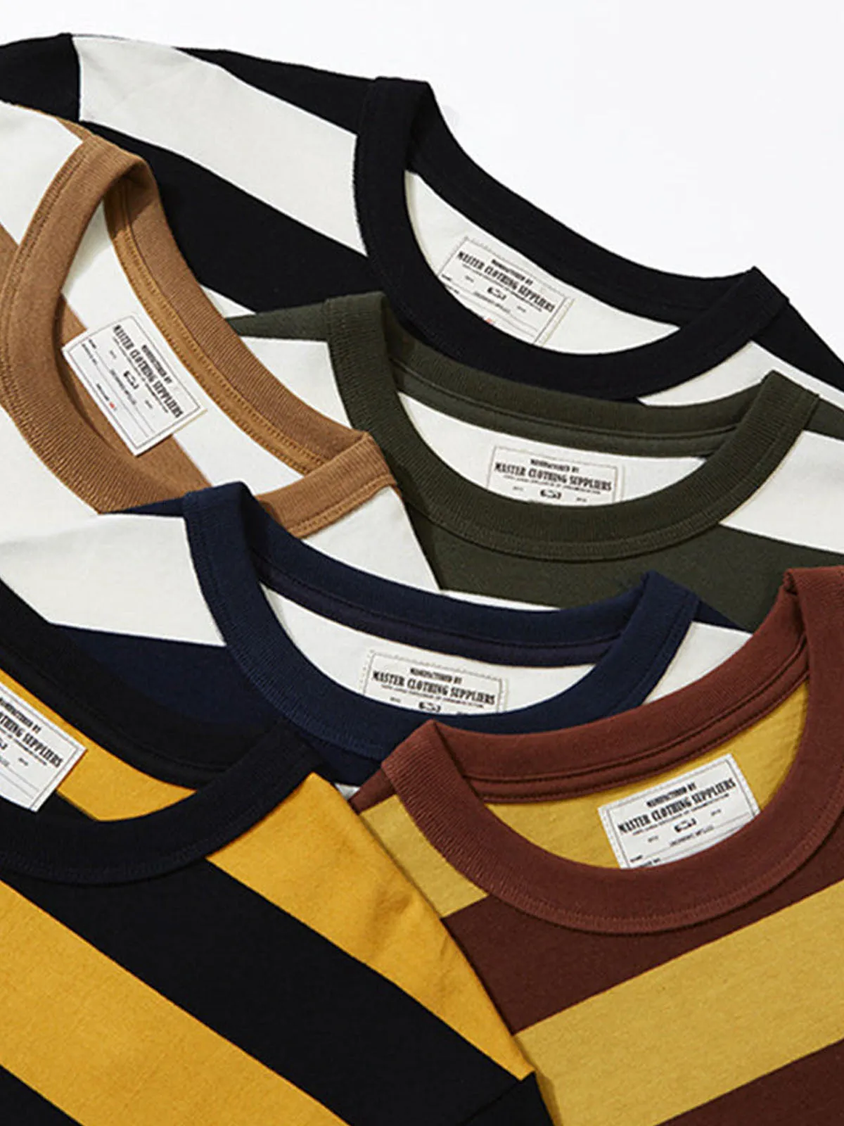 Heavyweight Biker Striped Long Sleeve Tee