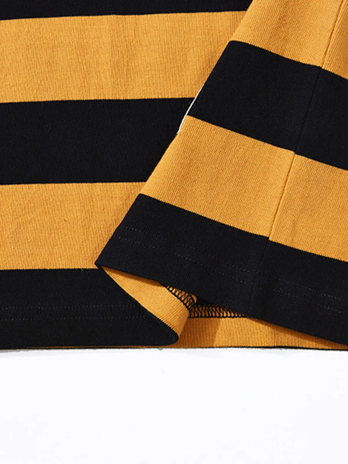 Heavyweight Biker Striped Long Sleeve Tee