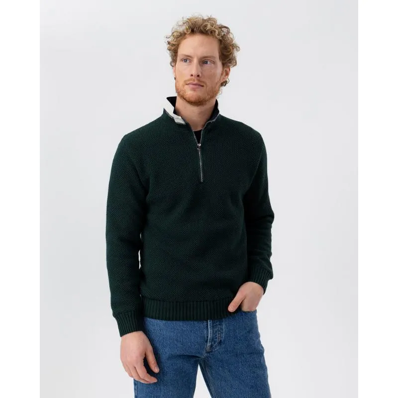 Holebrook Classic Windproof Mens 1/4 Zip Jumper - Black Melange