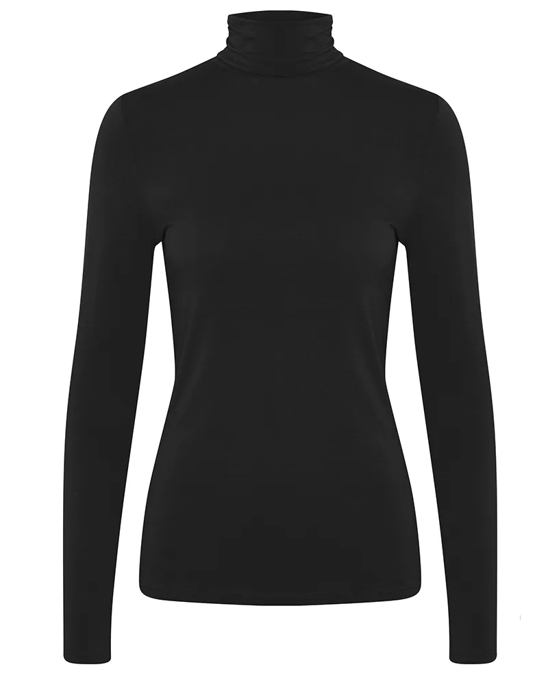 Ichi Philuca Black Rollneck Top