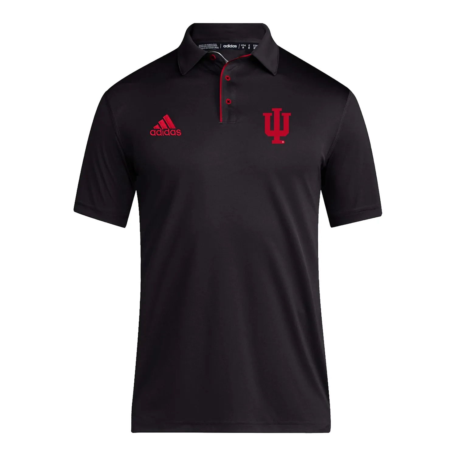 Indiana Hoosiers Adidas Coaches Black Polo