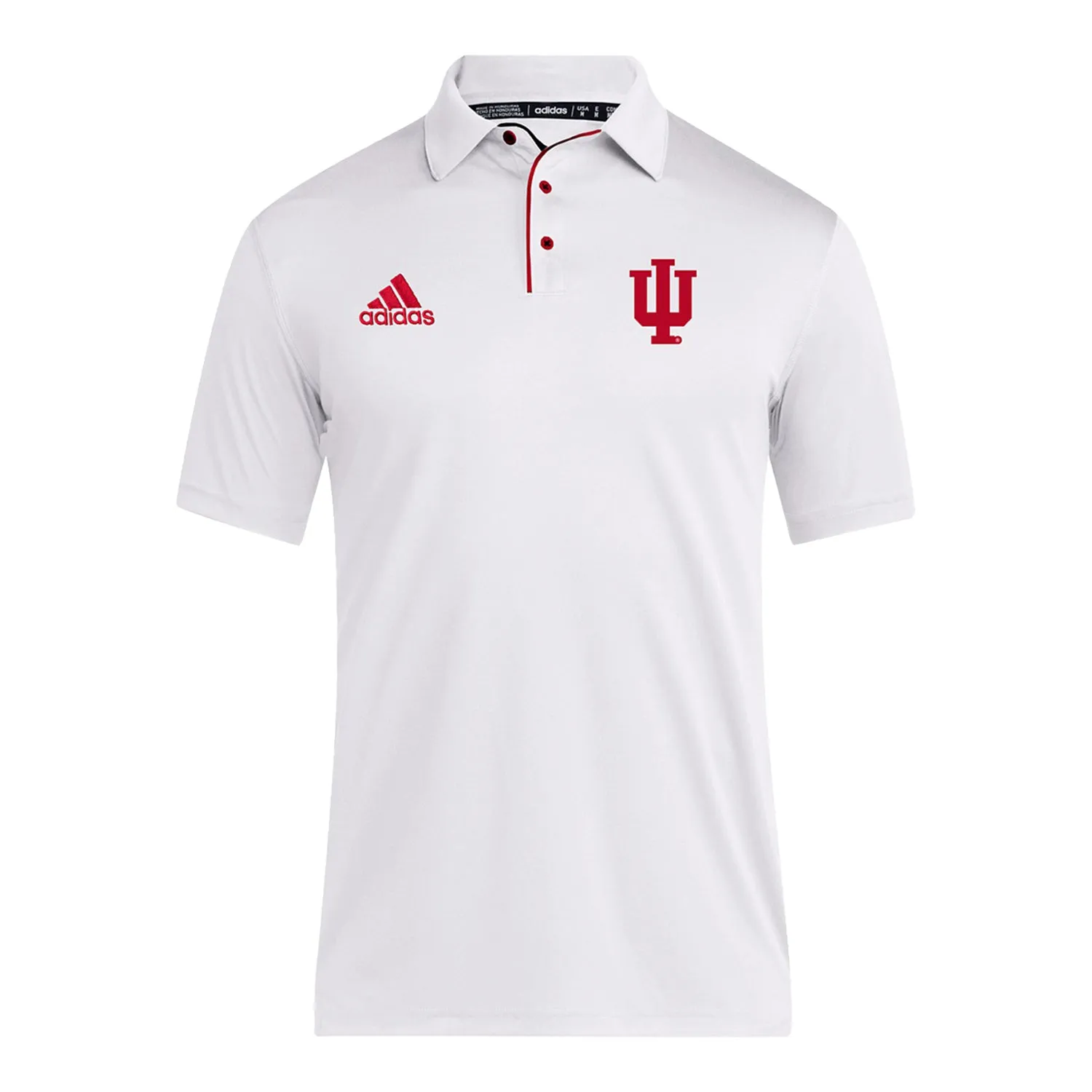 Indiana Hoosiers Adidas Coaches White Polo