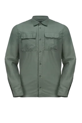 Jack Wolfskin Men&#x27;s Barrier Long Sleeve Shirt Hedge Green | Buy Jack Wolfskin Men&#x27;s Barrier Long Sleeve Shirt Hedge Green here | Outnorth