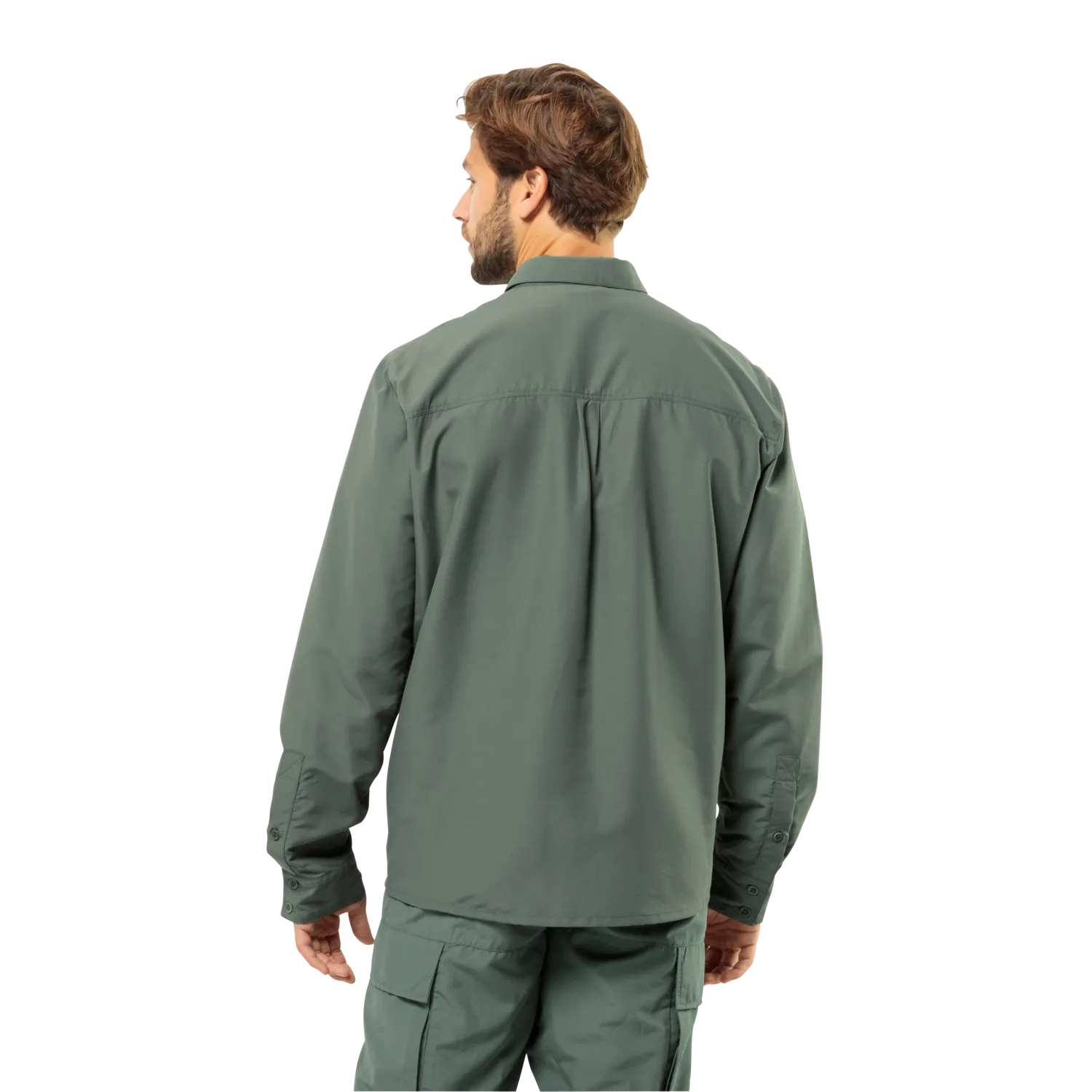 Jack Wolfskin Men&#x27;s Barrier Long Sleeve Shirt Hedge Green | Buy Jack Wolfskin Men&#x27;s Barrier Long Sleeve Shirt Hedge Green here | Outnorth
