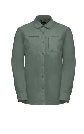 Jack Wolfskin Women&#x27;s Barrier Long Sleeve Shirt Hedge Green | Buy Jack Wolfskin Women&#x27;s Barrier Long Sleeve Shirt Hedge Green here | Outnorth