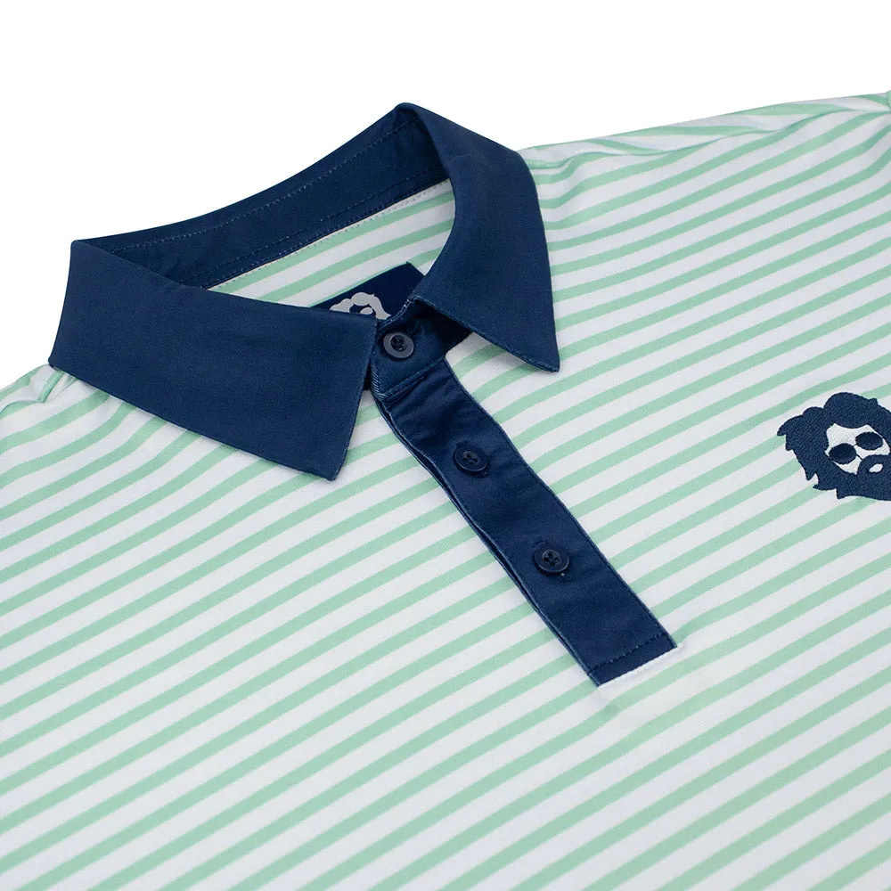 Jerry Garcia | Eco-Friendly Performance Polo  | Jerry Green and White Stripes