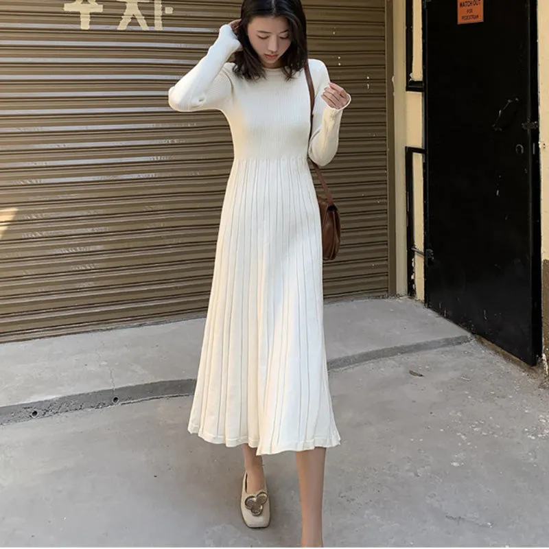 Julia Fashion - Chic Long Dress Women Knit Maxi Sweater Dresses