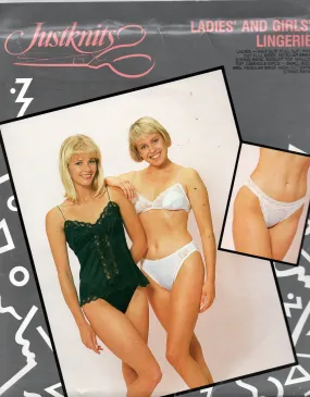 Justknits Womens & Girls Lingerie Slips Panties Camisoles etc 1980s Vintage Sewing Pattern Sizes 8 - 22 and Girls 2 - 12 Years  UNCUT Factory Folded