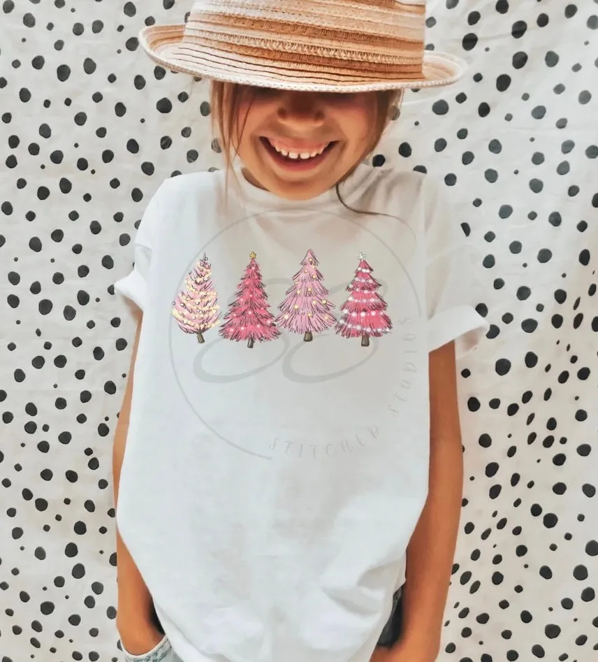 Kids Pink Christmas Tree Sweatshirt