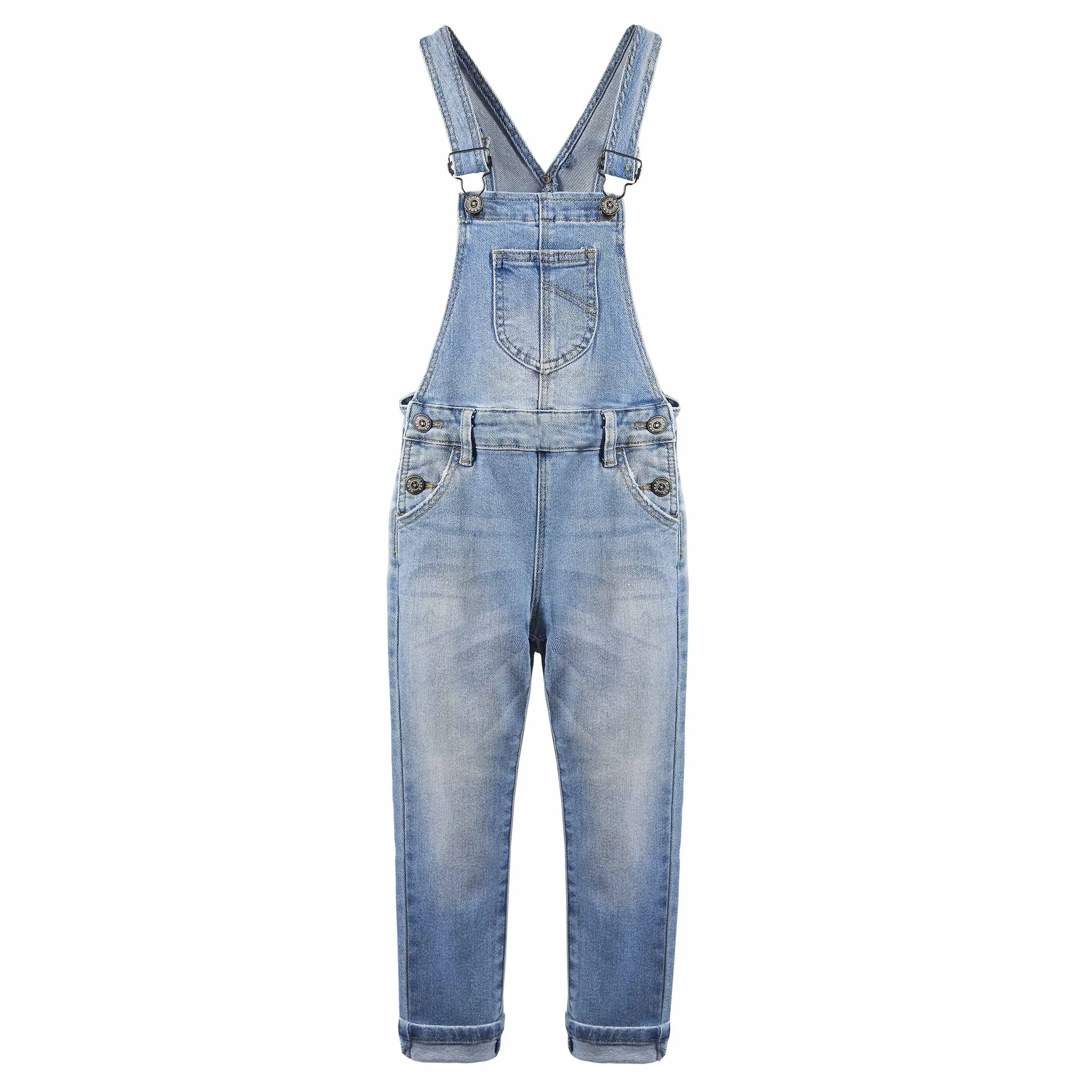 Kids Washed Fashion Soft Jeans Overalls