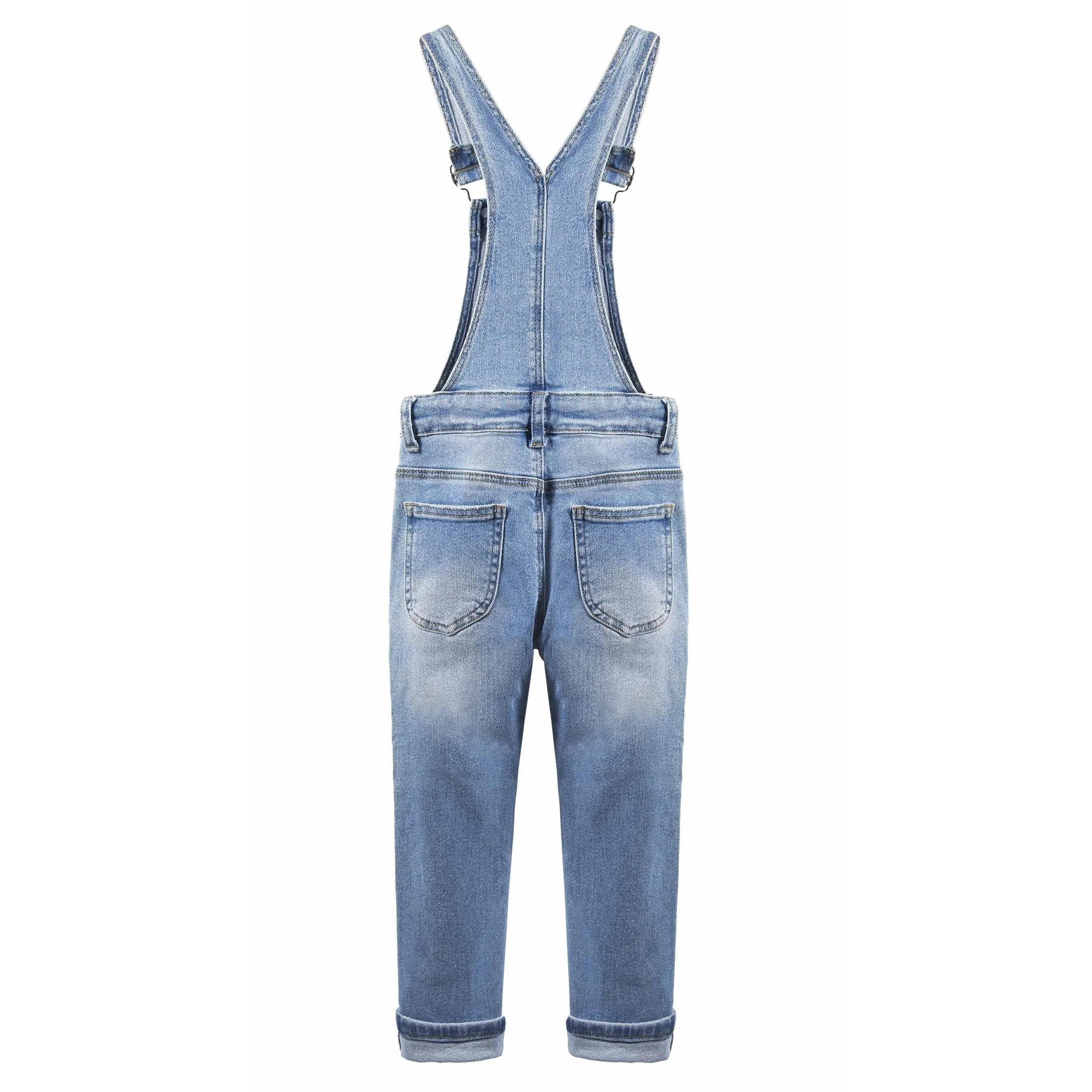 Kids Washed Fashion Soft Jeans Overalls