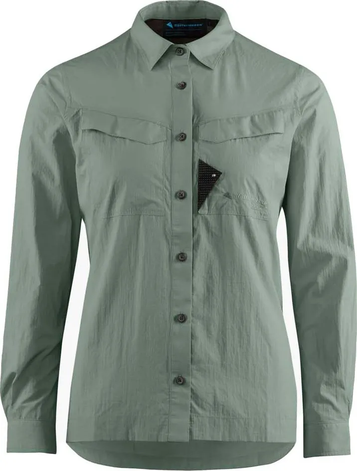 Klättermusen Women&#x27;s Syn Long Sleeve Shirt Green Lake | Buy Klättermusen Women&#x27;s Syn Long Sleeve Shirt Green Lake here | Outnorth