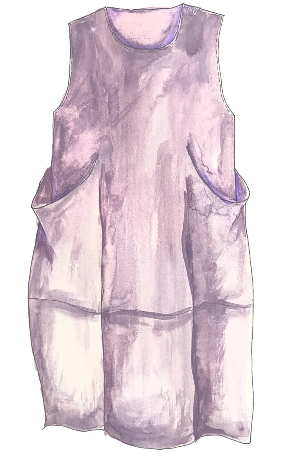 Lavender Two Pocket Tank Dress