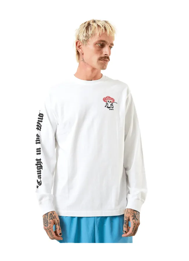 Long sleeve Afends Caught in the wild recycled - White