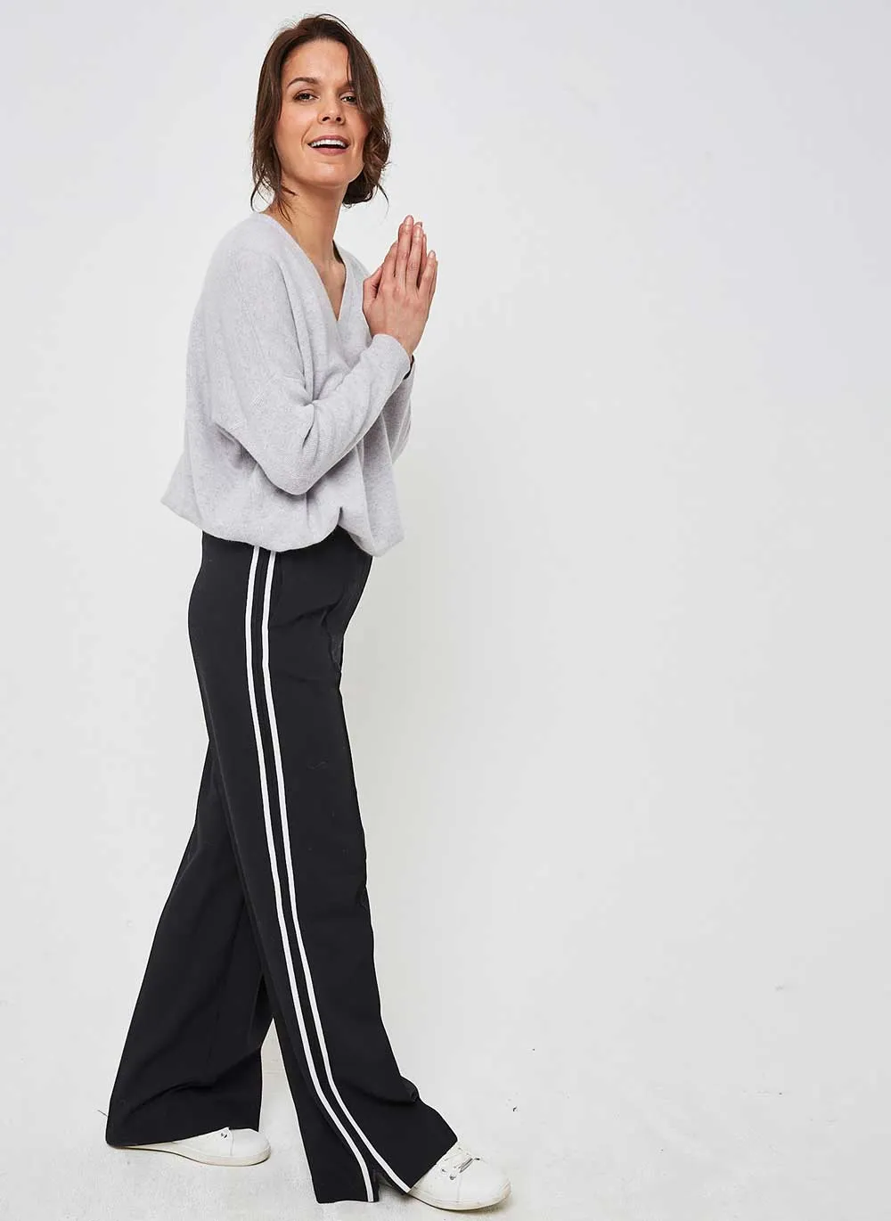 Long Sleeve Cashmere Kimono - Glass Grey