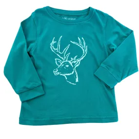 Long Sleeve Green Deer T-Shirt