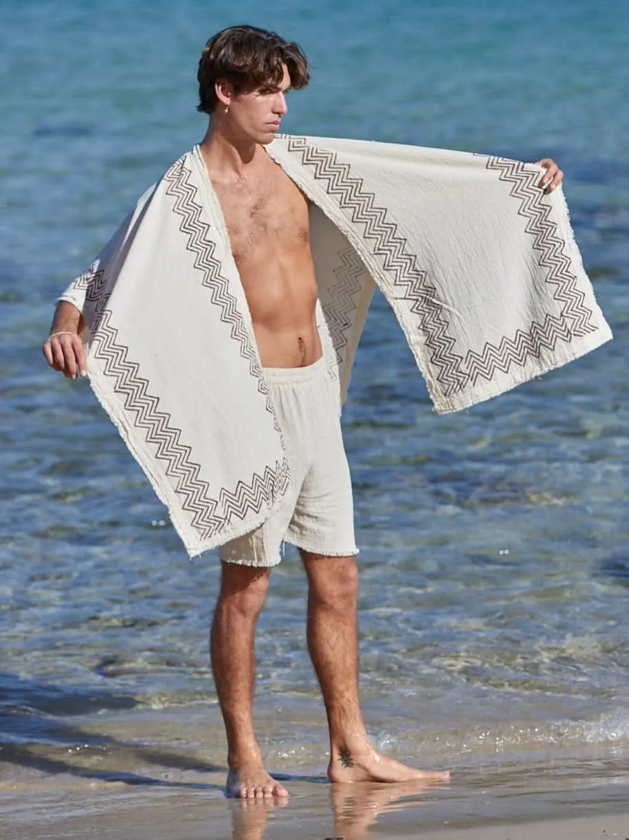 Lunar Shawl for Men - Cream