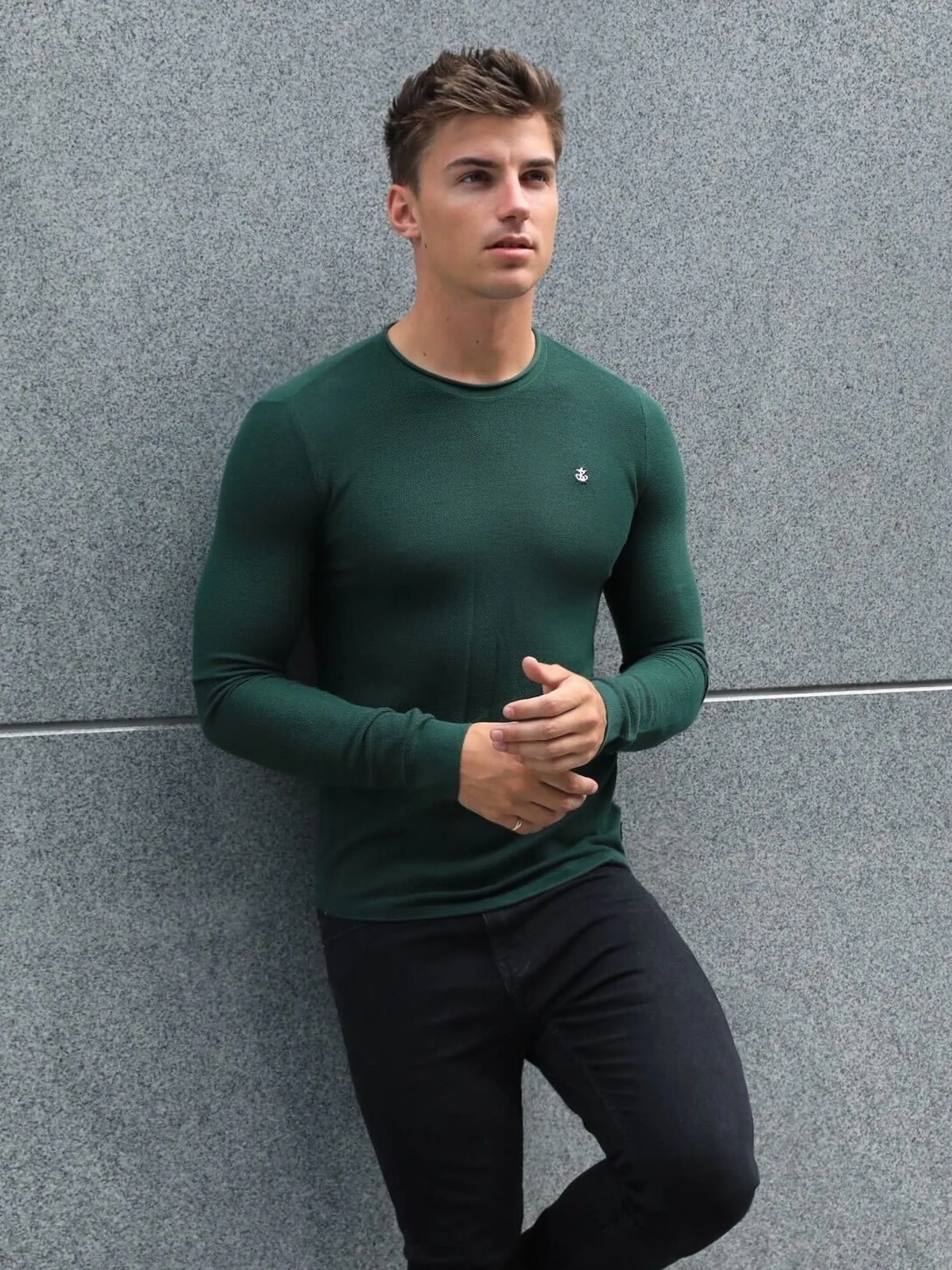 Mason Knit Jumper - Dark Green