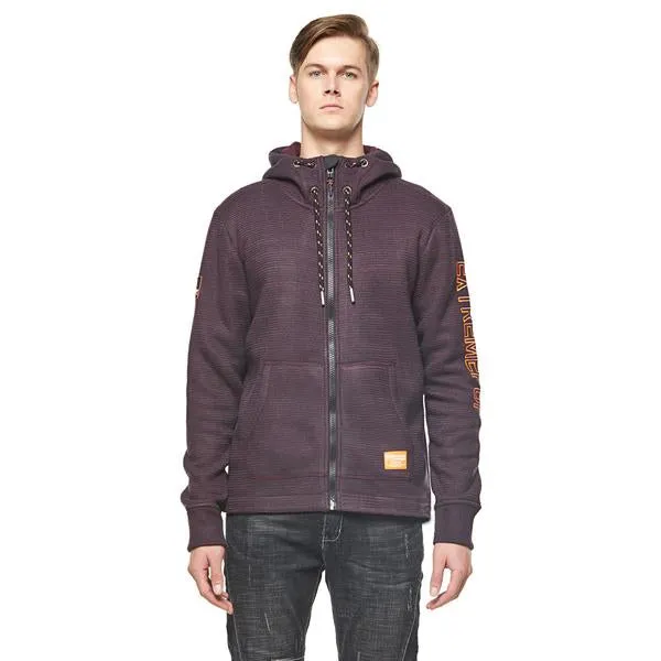 Men's Jacquard heather knit bonded Jacket Purple Grey  S M L XL