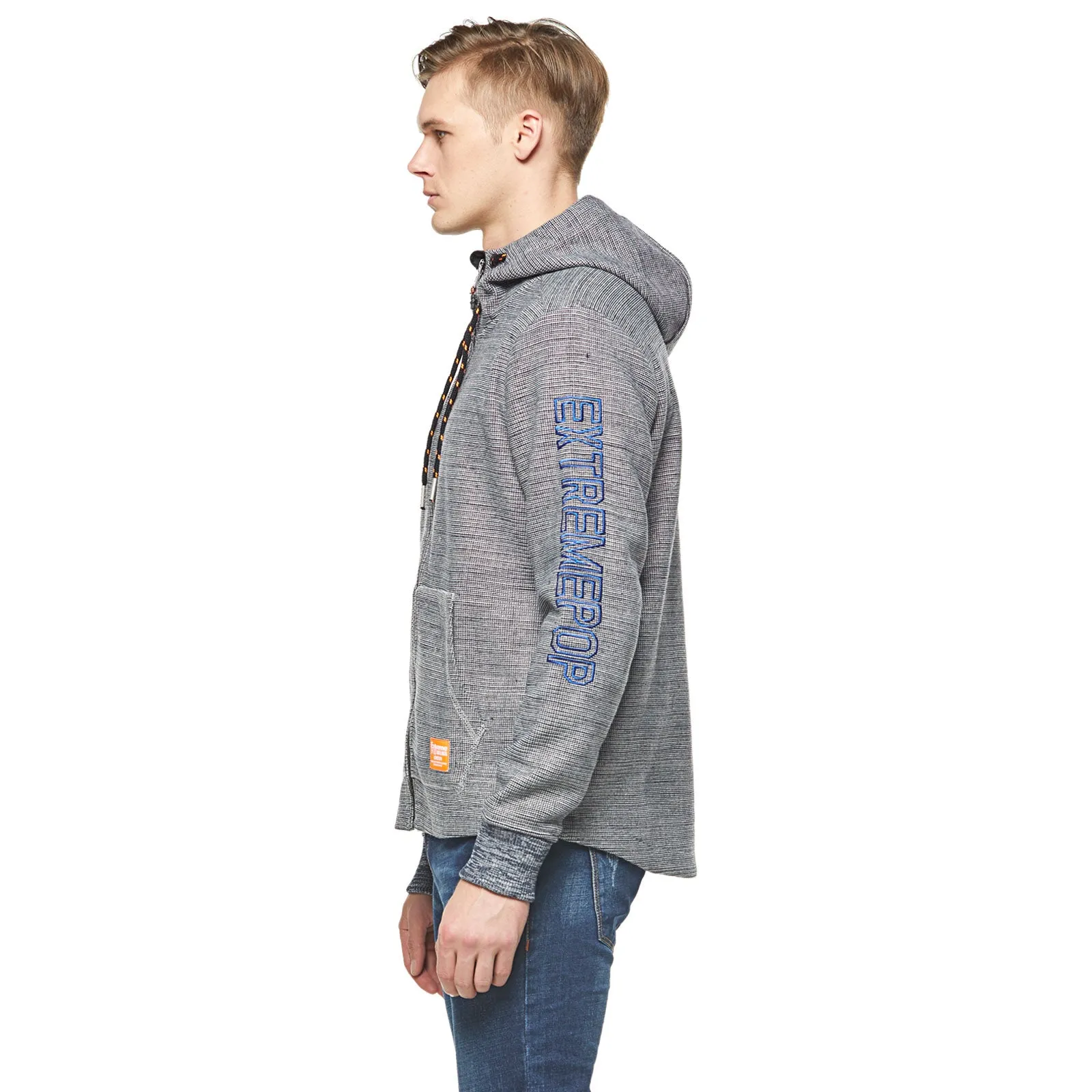 Men's Jacquard heather knit bonded Jacket Purple Grey  S M L XL