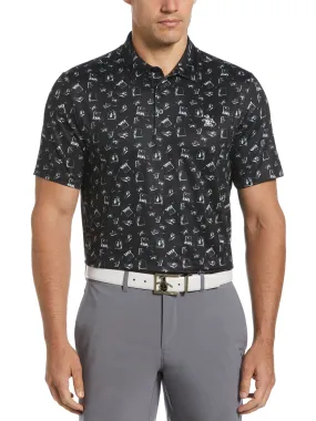 Men's Retro Arcade Print Polo