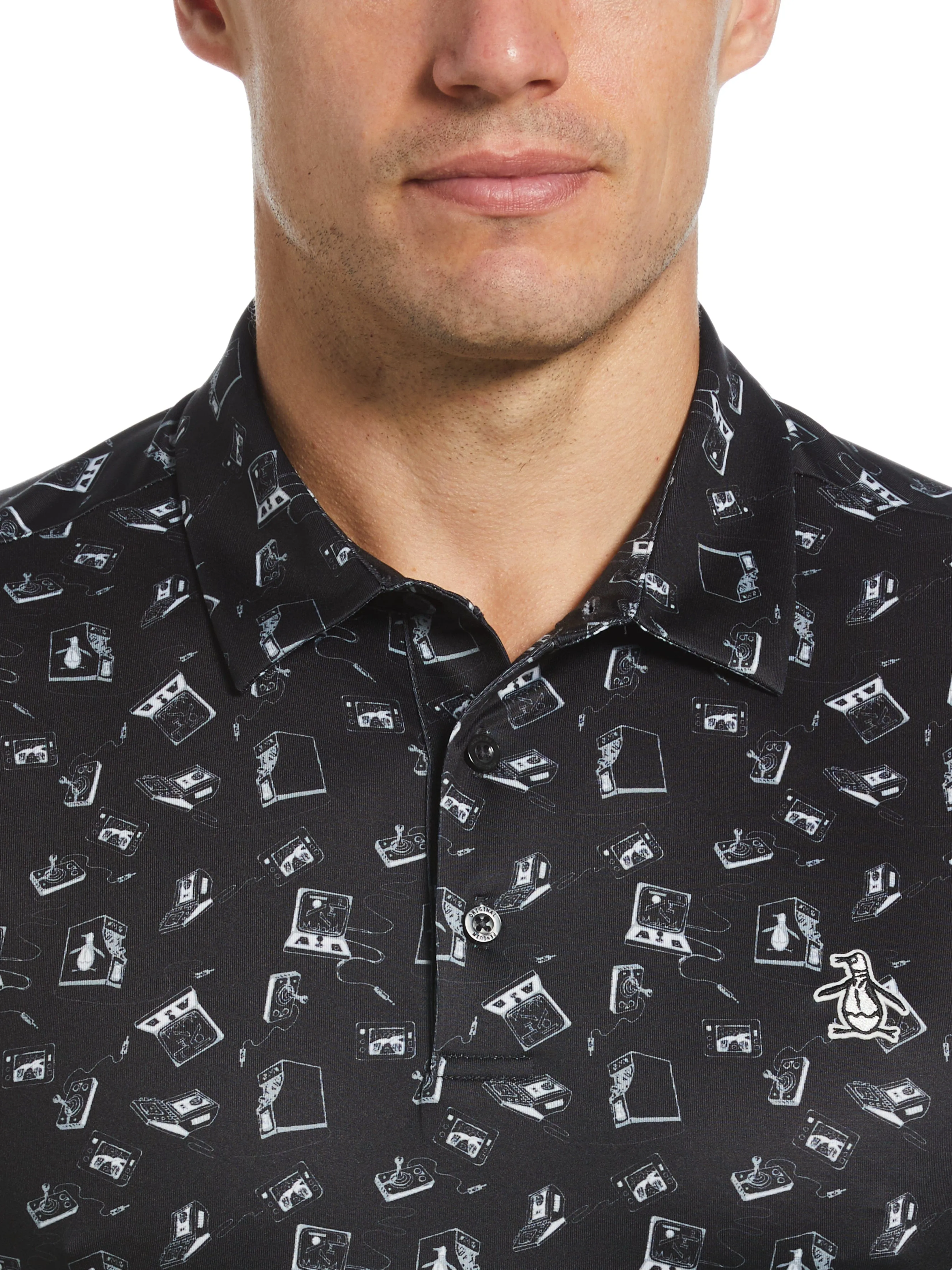 Men's Retro Arcade Print Polo