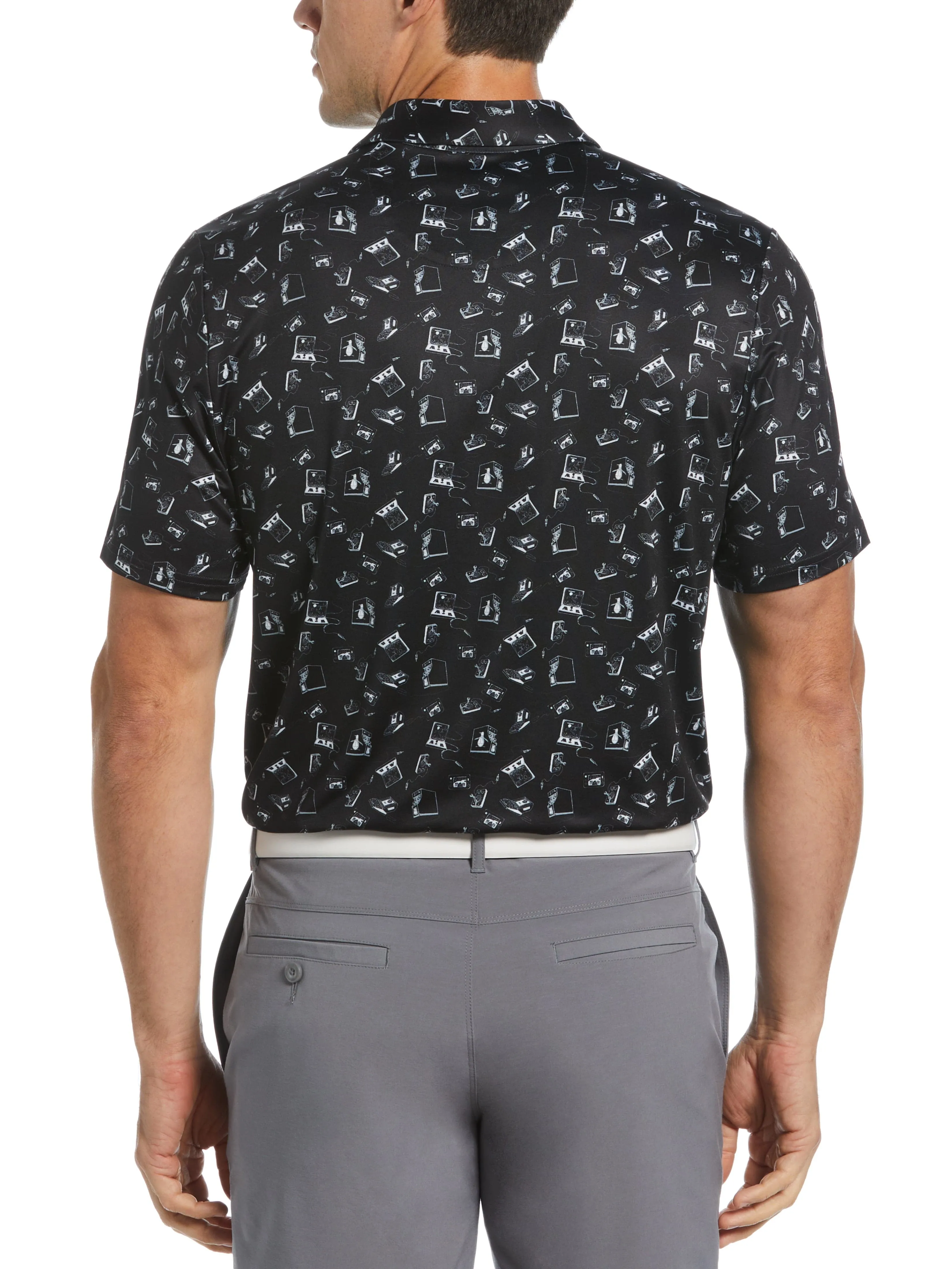 Men's Retro Arcade Print Polo