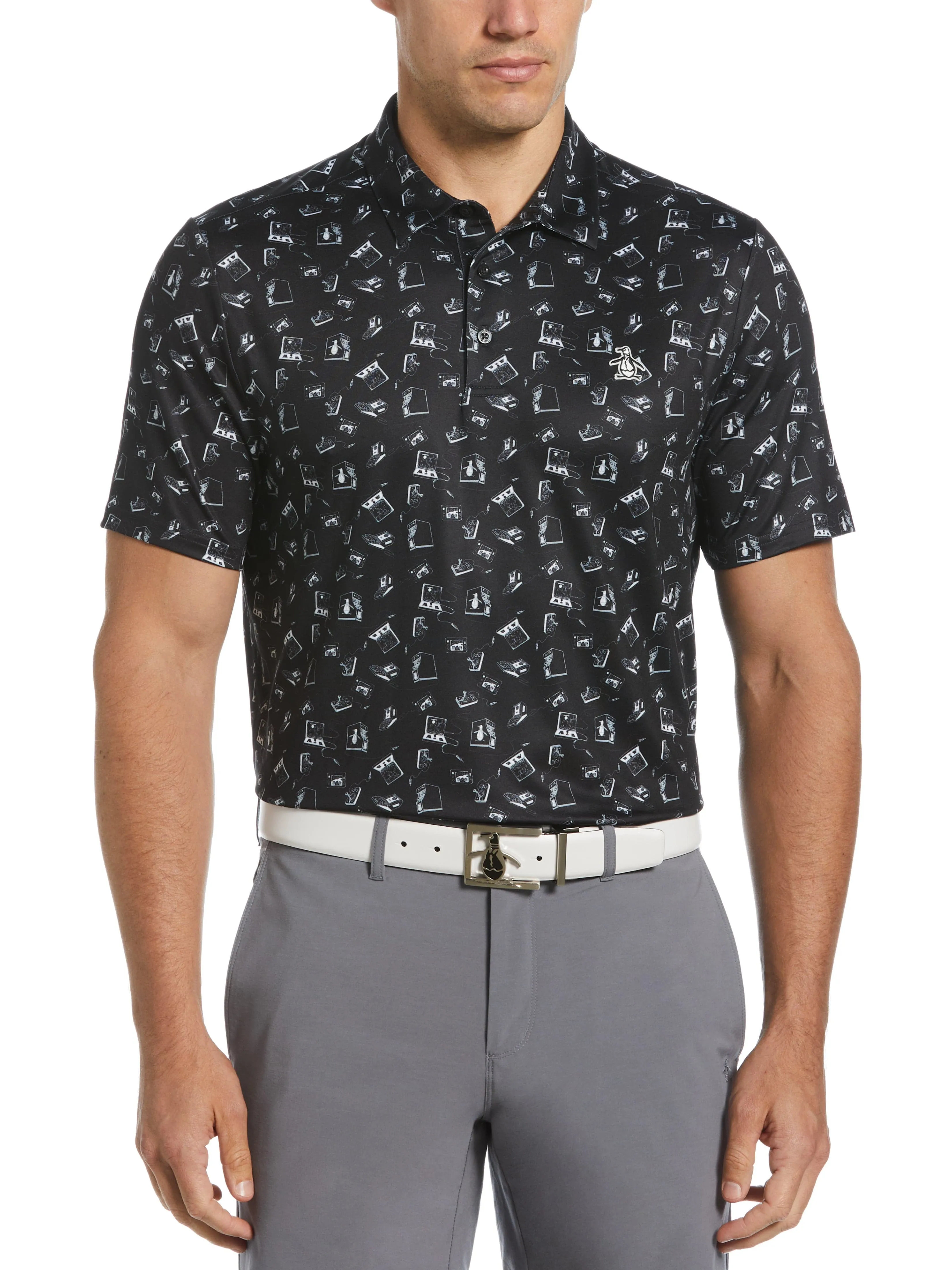 Men's Retro Arcade Print Polo