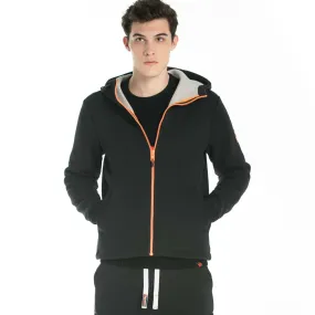 Men's Textured Stretch Bond Hoodie Jacket S M L XL Black