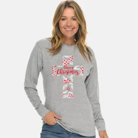 Merry Christmas Cross Unisex Long Sleeve T Shirt