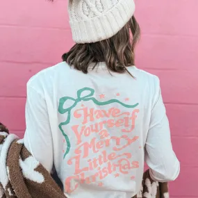 'Merry Little Christmas' Long Sleeve Tee By Prickly Pear (Ships in 2-3 Weeks)